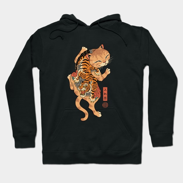 Tiger Cat Irezumi Hoodie by Vincent Trinidad Art